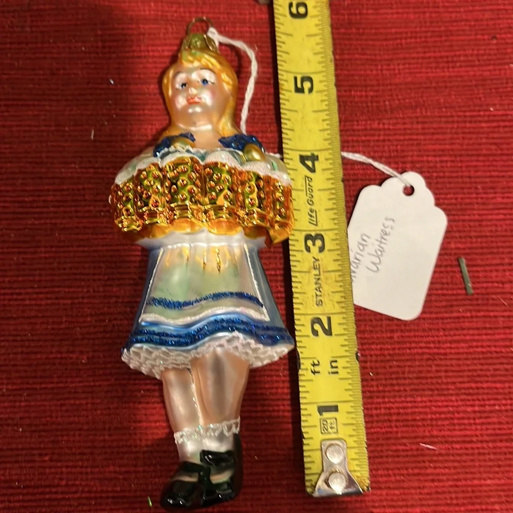 Handmade glass blown Bavarian waitress ornament - Picture 3 of 4